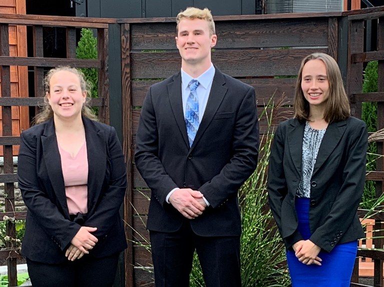 Penn State students at Northeast Regional Dairy Challenge, from left: Hannah Diehl, Donald Opp and Sarah Alexander.