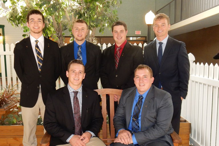 Penn State students who participated in the Northeast Dairy Challenge are: Seated - Sam Minor, left, and Ian Miller; Standing, from left - Zane Itle, Josh Grigg, Greg Kowalewski and Josh Brubaker.