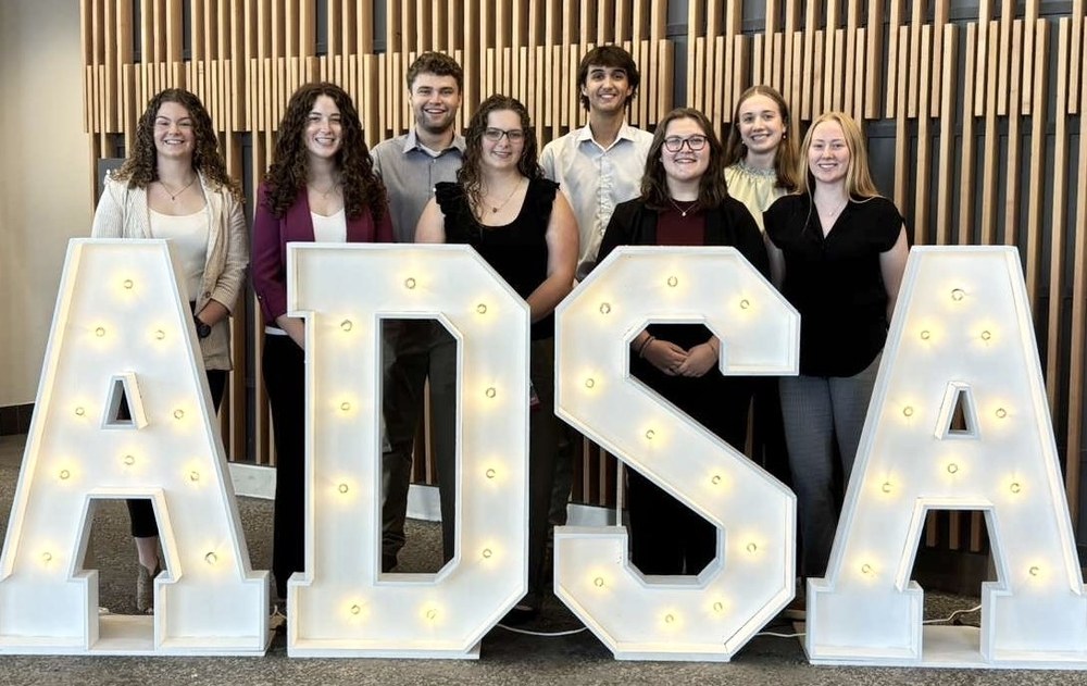 Penn State Excels at 2025 ADSA Student Meetings From left - Sara Kennedy, Sara Reed, Kieran Schug, Jessica Fleisher, Calvin Dechow, Hannah Mansfield, Sara McNichols, Emma McLaughlin