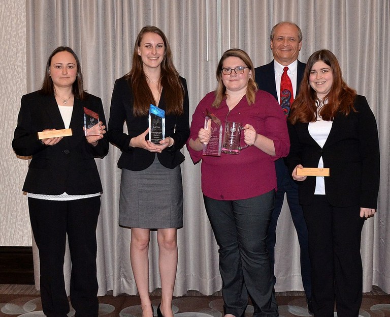 Penn State's Poultry Judging Team, from left: Heather Sciubba, Hannah Menges, Katie Sondericker, Phillip Clauer and Amanda Kulp