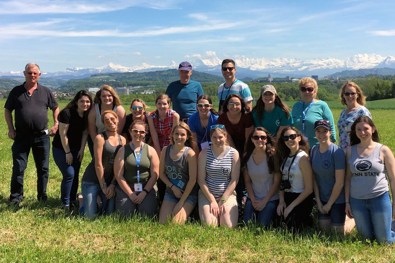 Students and faculty members who traveled to Switzerland for an intensive study of its agriculture, culture, history and people.