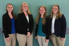 Penn State students who won the national ASAS Academic Quadrathlon competition, from left: Amber Gabel Smith, Sarah Shoup, Amy Middleton and Alexa LeCrone.