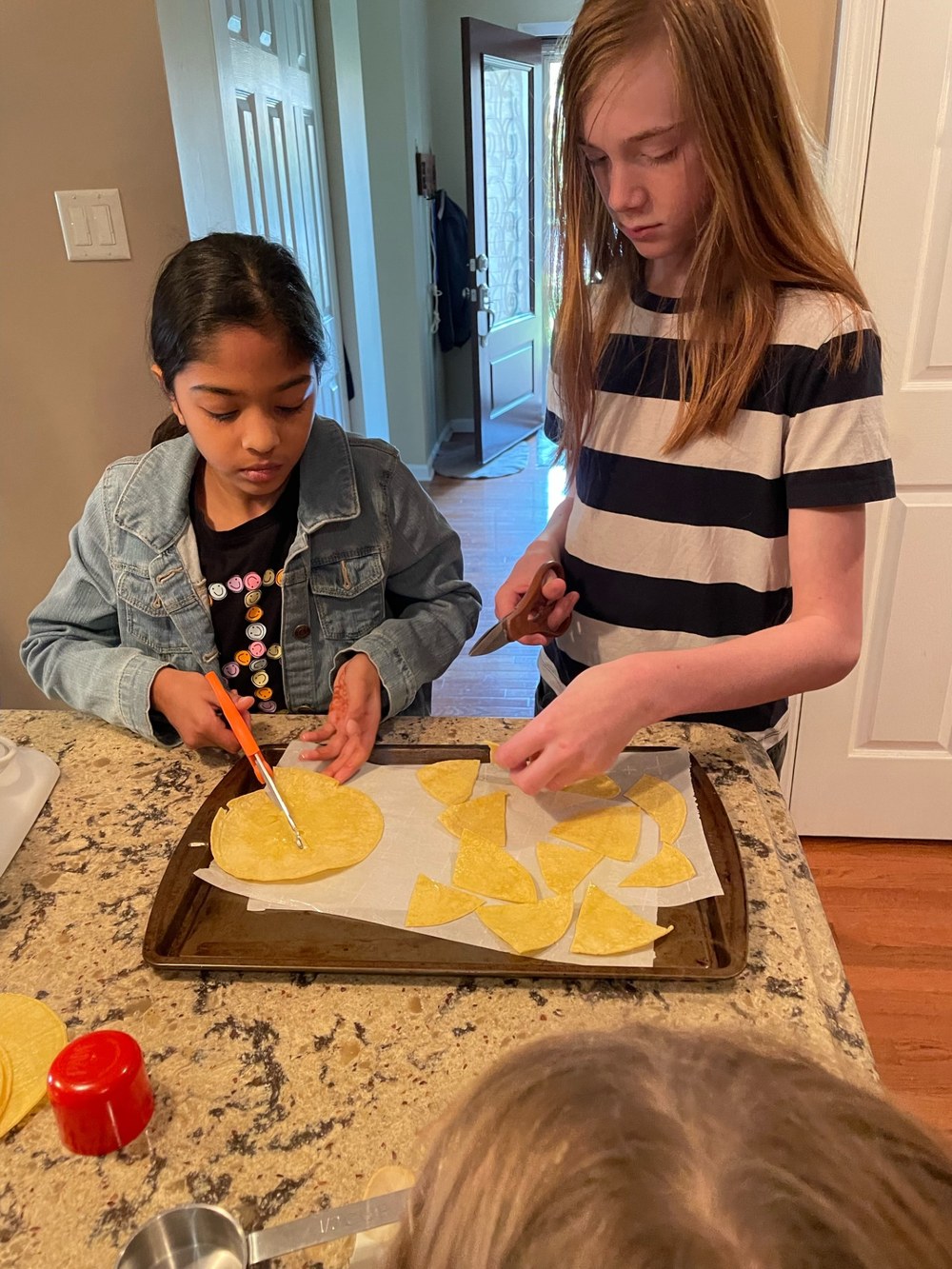 Chal-Brit 4-H Club Snack Attack 4-H members making peanut butter cookies and cinnamon sugar tortilla chips with a fruit salsa