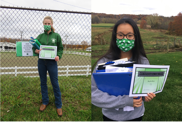2020 Crawford County 4-H Recognition 2021 Outstanding 4-Hers Anne Meszaros and Kaylin Rose