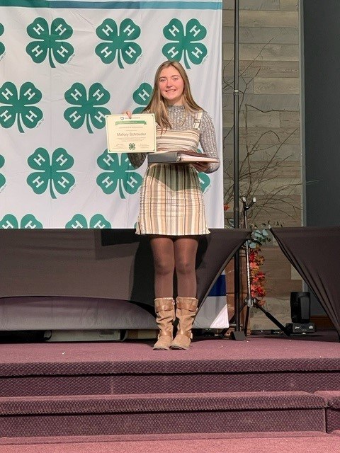 Congratulations to Our 2021 Clover Award Recipients! Diamond Award recipient Mallory Schroeder (photo courtesy of Danella Schroeder)