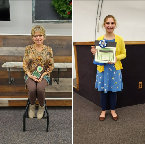 Recap of the 2021 Crawford County 4-H Recognition Reception Wanda Braymer, 2021 Friend of 4-H, and Abigail Mozina, a 2022 Outstanding 4-H'er Award recipient
