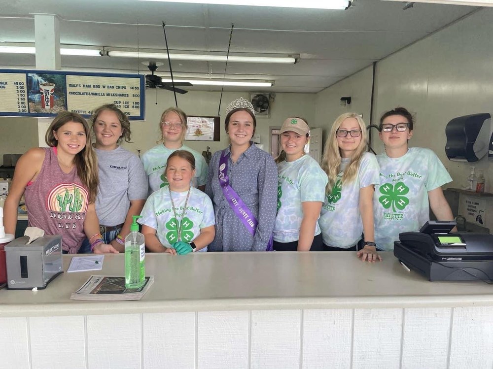 Teen County Council Teen County Council working in the 4-H Refreshment Stand during the Fayette County Fair.