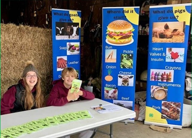 4-H Livestock Club Receives Donation From Corteva Agriscience Lehigh County 4-H Members Kamryn Fink and Levi Lazarus share agriculture knowledge with the support of Corteva Agriscience.