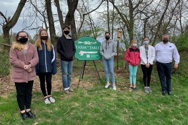 Local 4-H Club Improves Park For Bluebirds 4-H Farm to Table Club members pictured left to right Kendra, Talia (Secretary), John (News Reporter), Allison (President), Addison, Alivia (Vice President), and special guest Representative Gary Day.
