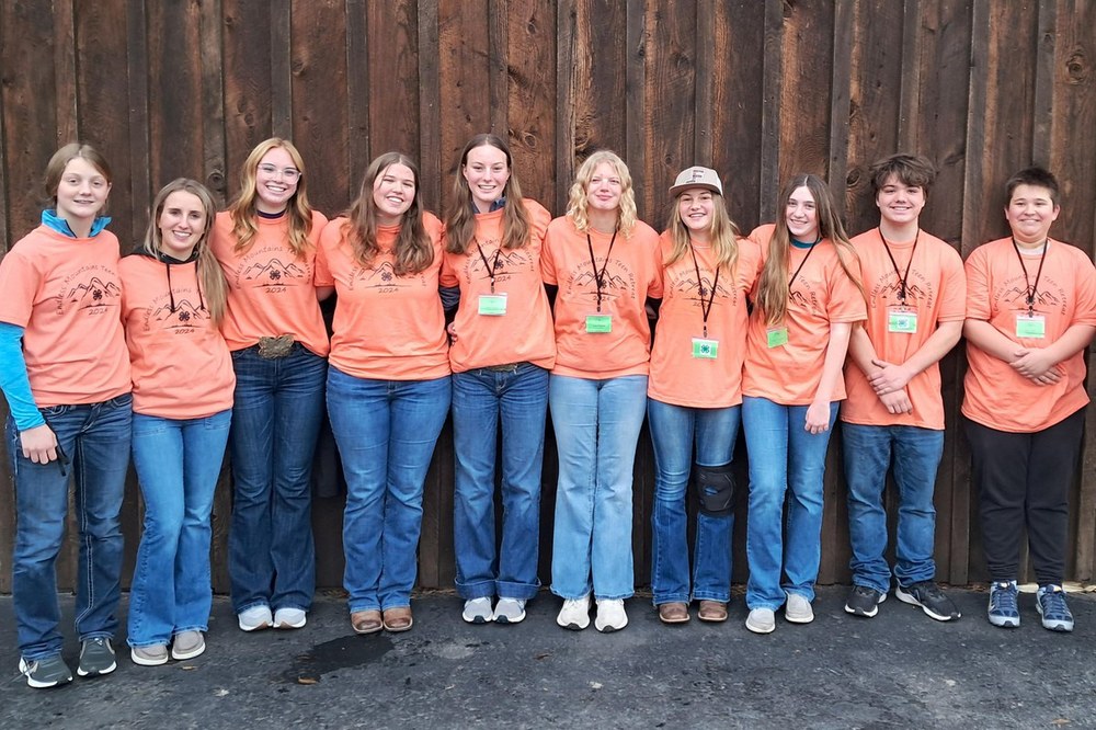 2024 Endless Mountains Teen Retreat Lycoming County 4-H members- (left to right) Grace Winter, Ava Sitko, Mackenzie Heyler, Caitlyn Shrodo, Rachel Winter, Katie Shipton, Crickett Robbins, Peyton Hartman, Landon Cundiff, and Wade Smith.