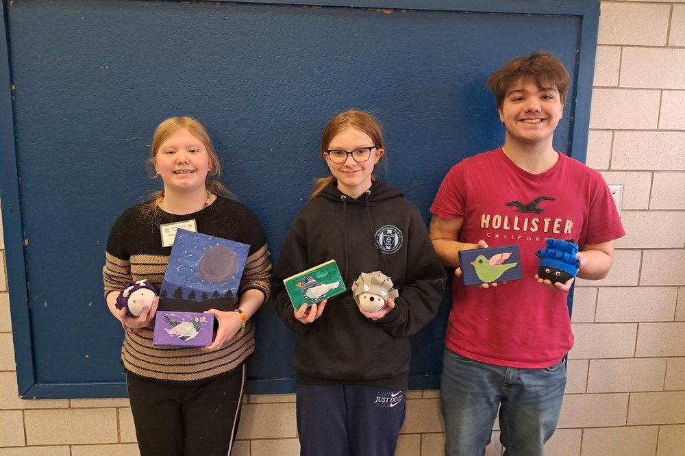 2025 Northeast Regional Art Retreat Lycoming County 4-H members- (left to right) Addison Cundiff, Ella Reicks, and Landon Cundiff.