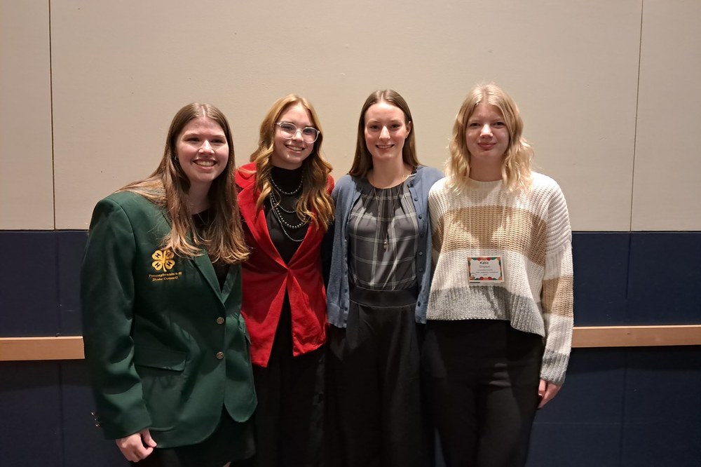 2025 State Leadership Conference Pictured from Left to Right: Caitlyn Shrodo, Mackenzie Heyler, Rachel Winter, and Katie Shipton.