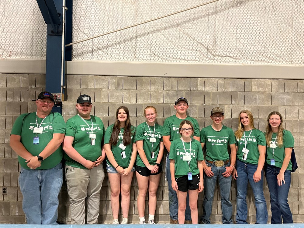 2023 PA 4-H Animal Science Camp Chad Johnson, Landan Pierotti, Madison Conn, Jaidyn Goodman, Chad Johnson Jr., Adrianna Keesler, Calvin Bell, Melissa Burton, Morgan Cady